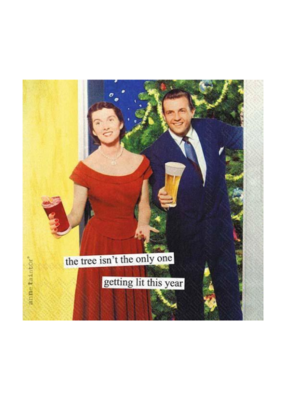 Getting Lit Christmas Cocktail Napkins