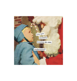 Kissing Santa Christmas Cocktail Napkins