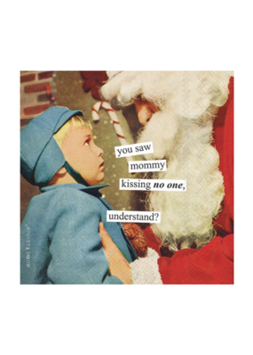 Kissing Santa Christmas Cocktail Napkins