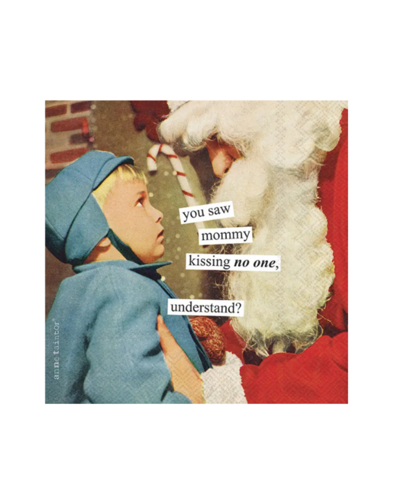 Kissing Santa Christmas Cocktail Napkins