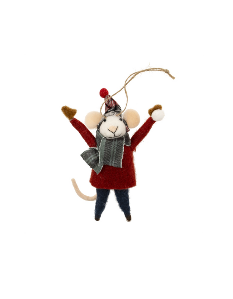 Indaba Trading Snowball Spencer Mouse Ornament