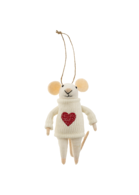 Indaba Trading Happy Heart Mouse Ornament