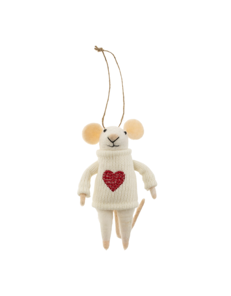 Indaba Trading Happy Heart Mouse Ornament