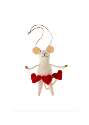 Indaba Trading Heart Full Mouse Ornament