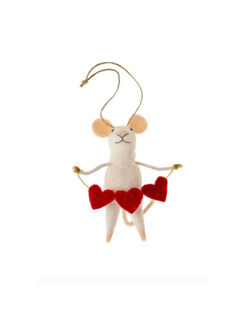 Indaba Trading Heart Full Mouse Ornament