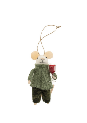 Indaba Trading Wine Watson Mouse Ornament