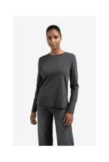 YAYA Longsleeve Jersey Top in Oyster Black by YAYA