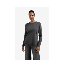 YAYA Longsleeve Jersey Top in Oyster Black by YAYA