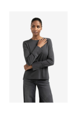 YAYA Longsleeve Jersey Top in Oyster Black by YAYA