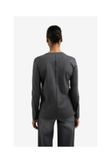YAYA Longsleeve Jersey Top in Oyster Black by YAYA