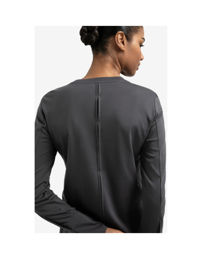 YAYA Longsleeve Jersey Top in Oyster Black by YAYA