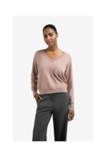 YAYA Double V-Neck Sweater in Blush Pink by YAYA