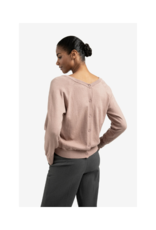 YAYA Double V-Neck Sweater in Blush Pink by YAYA