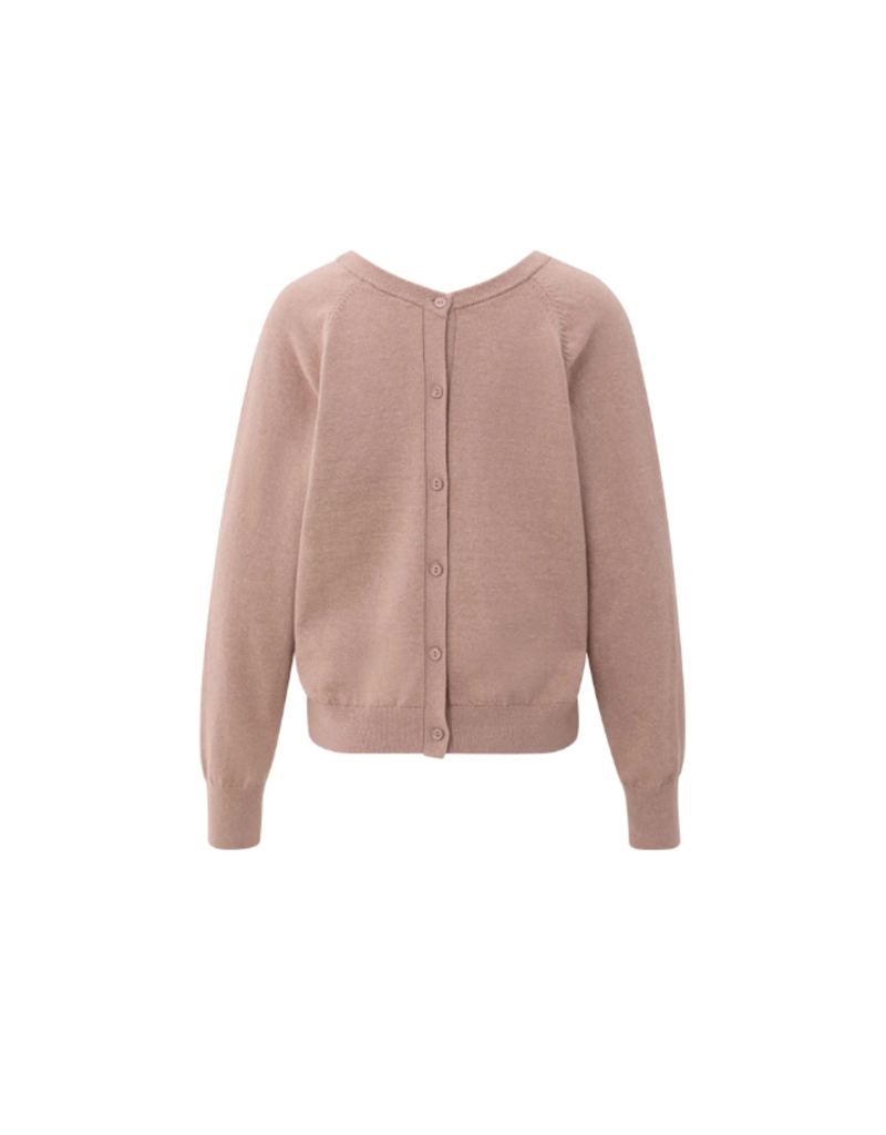 YAYA Double V-Neck Sweater in Blush Pink by YAYA