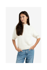 YAYA Cable Short Sleeve Sweater in Off White by YAYA