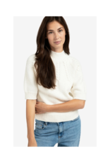 YAYA Cable Short Sleeve Sweater in Off White by YAYA