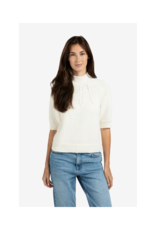 YAYA Cable Short Sleeve Sweater in Off White by YAYA