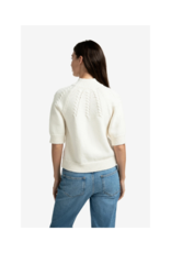 YAYA Cable Short Sleeve Sweater in Off White by YAYA