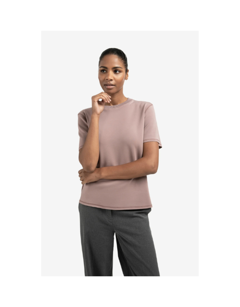 YAYA Short Sleeve Sweatshirt in Blush Pink by YAYA