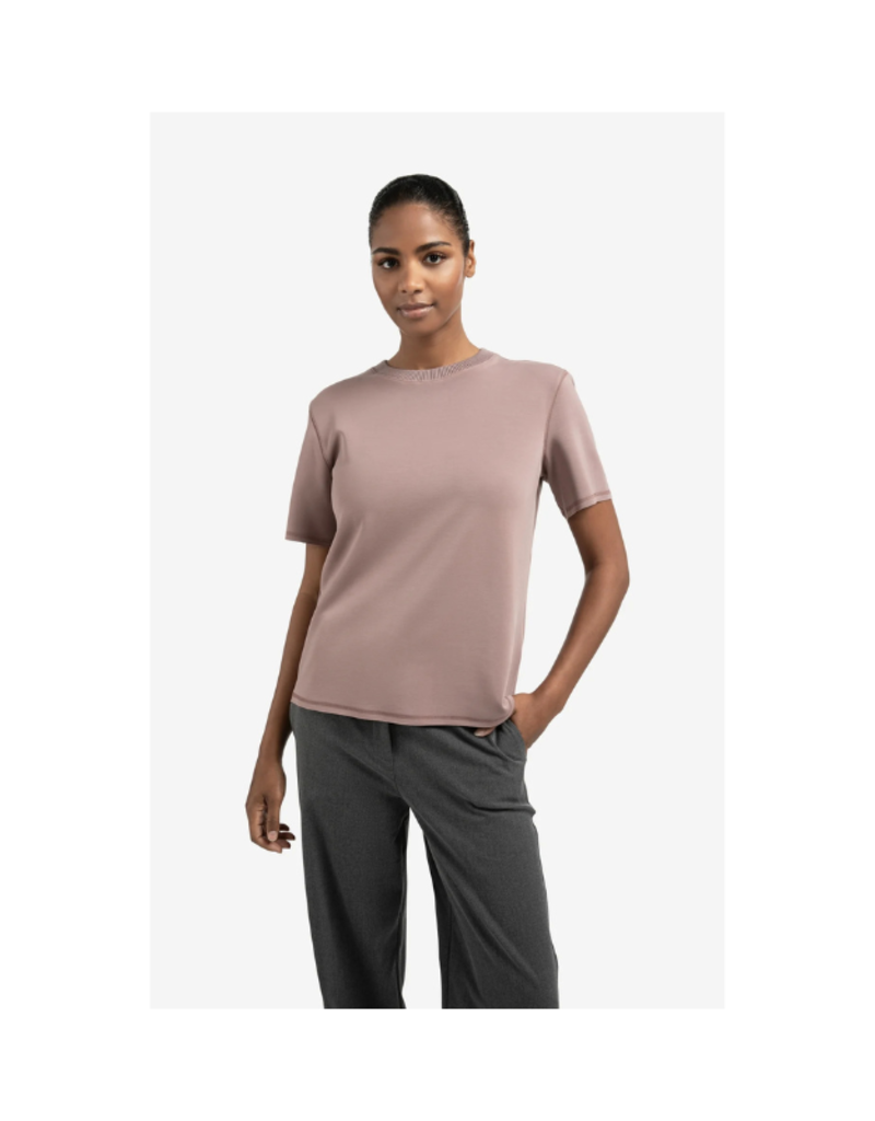 YAYA Short Sleeve Sweatshirt in Blush Pink by YAYA