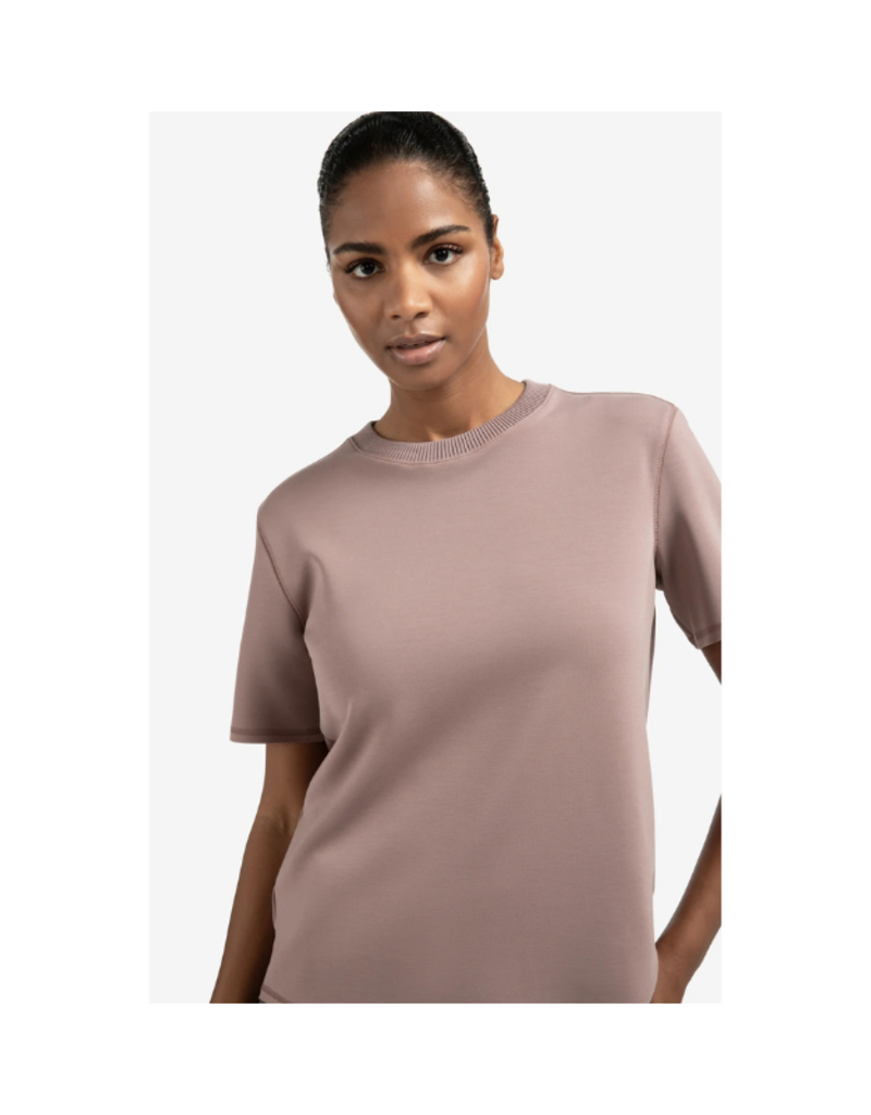 YAYA Short Sleeve Sweatshirt in Blush Pink by YAYA