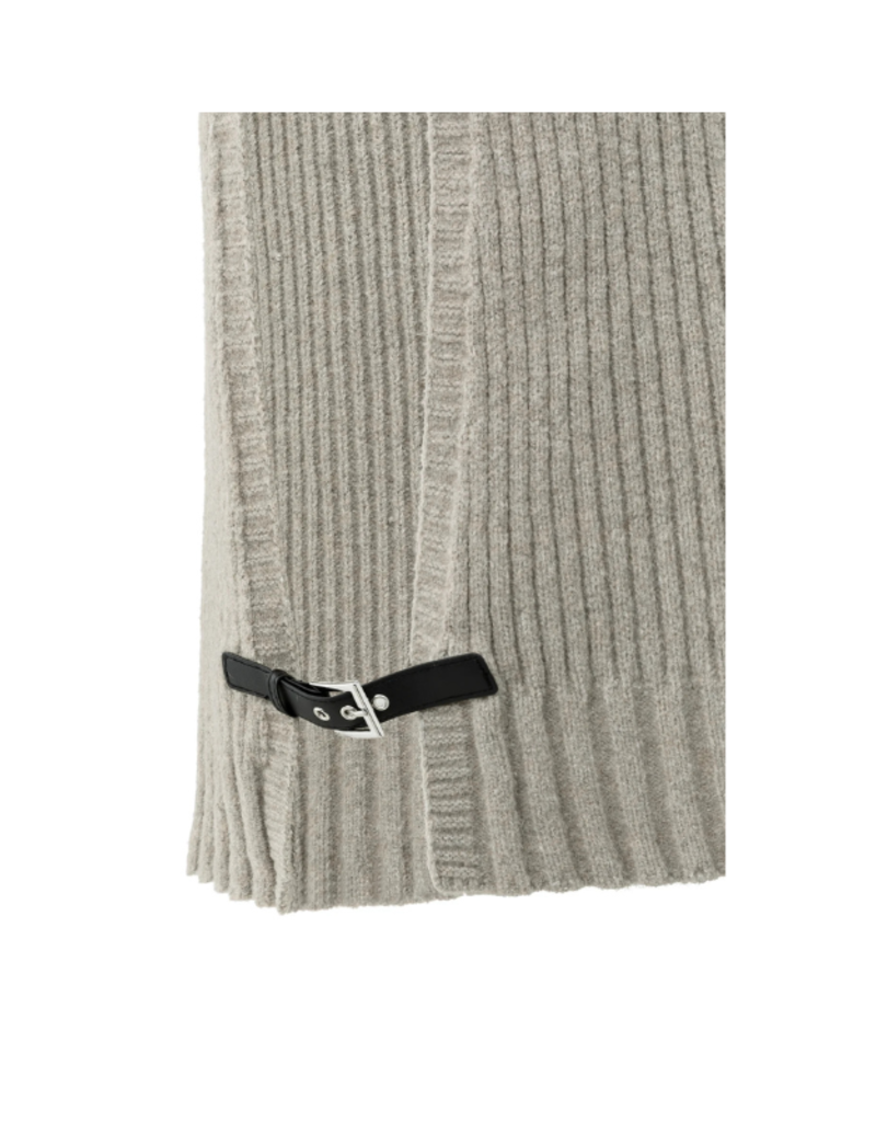 YAYA Rib Stitch Vest in Brownish Grey Melange by YAYA