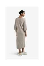 YAYA V-Neck Short Sleeve Knit Dress in Brownish Grey by YAYA