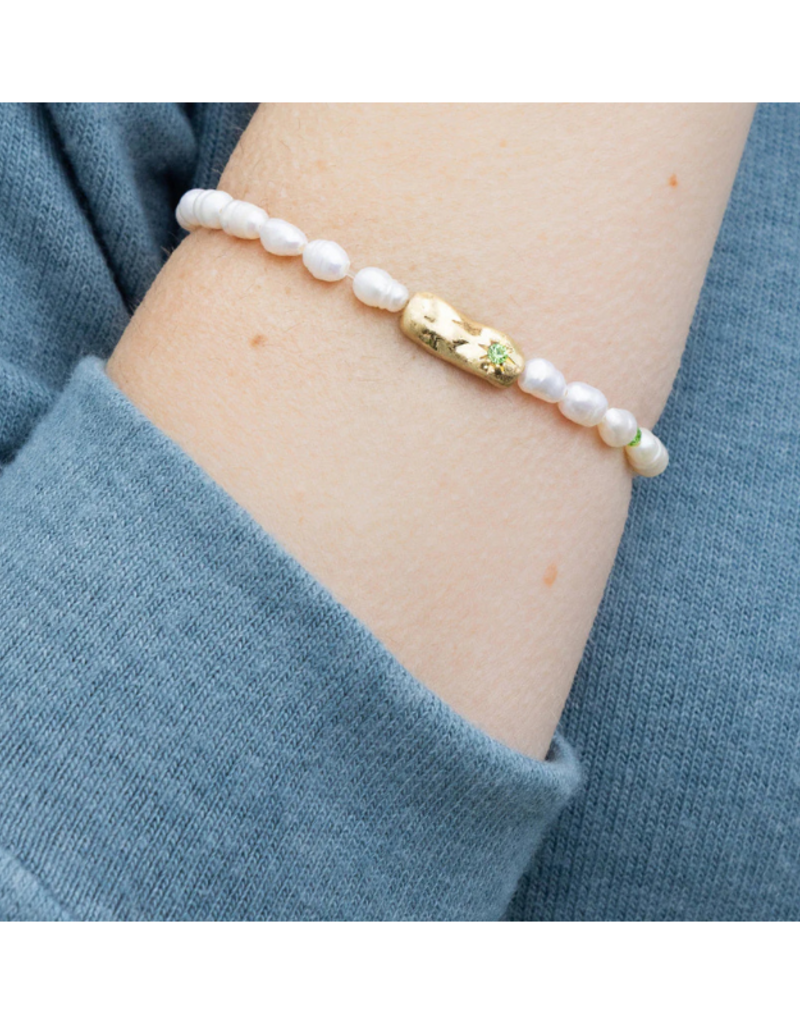 Scout Luck Pearl Affirmation Bracelet in Gold by Scout