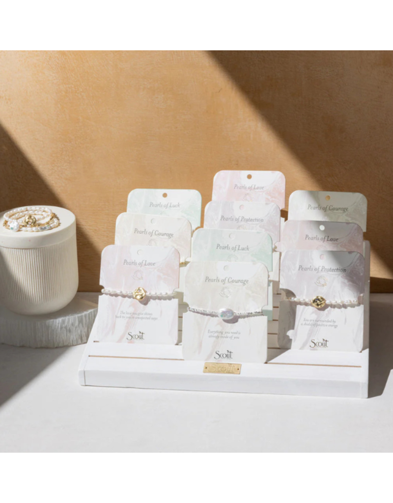 Scout Luck Pearl Affirmation Bracelet in Gold by Scout