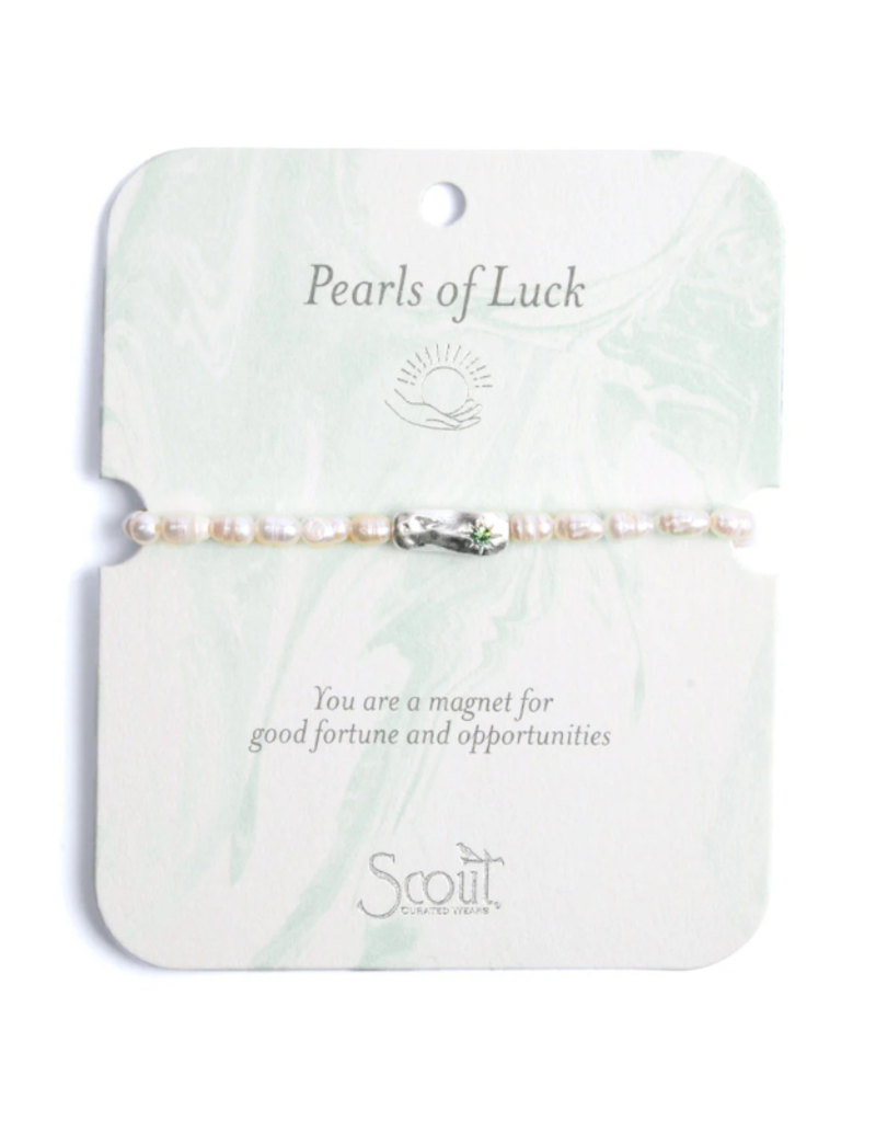 Scout Luck Pearl Affirmation Bracelet in Silver by Scout