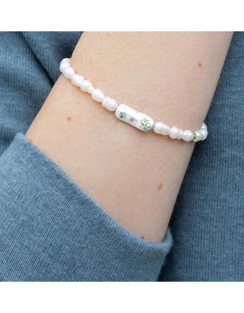 Scout Luck Pearl Affirmation Bracelet in Silver by Scout
