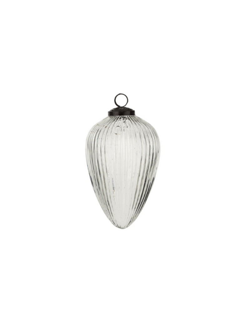 Indaba Trading Giant Glass Egg Ornament Clear Small