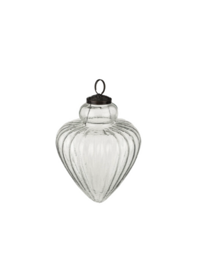 Indaba Trading Giant Glass Teardrop Ornament Clear Small