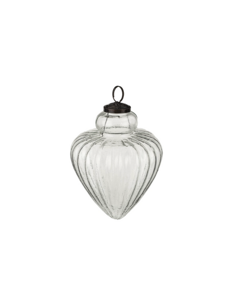 Indaba Trading Giant Glass Teardrop Ornament Clear Small