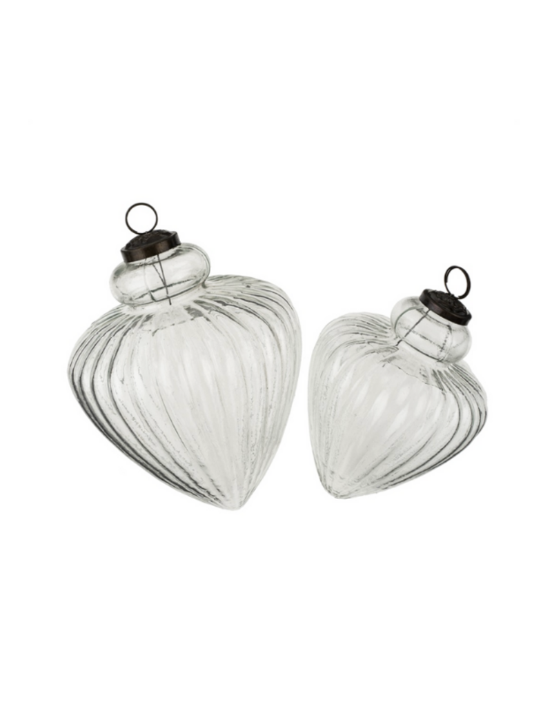 Indaba Trading Giant Glass Teardrop Ornament Clear Small