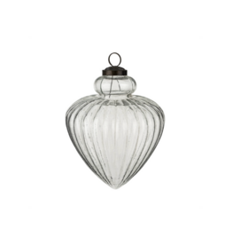 Indaba Trading Giant Glass Teardrop Ornament Clear Large