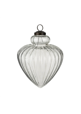 Indaba Trading Giant Glass Teardrop Ornament Clear Large