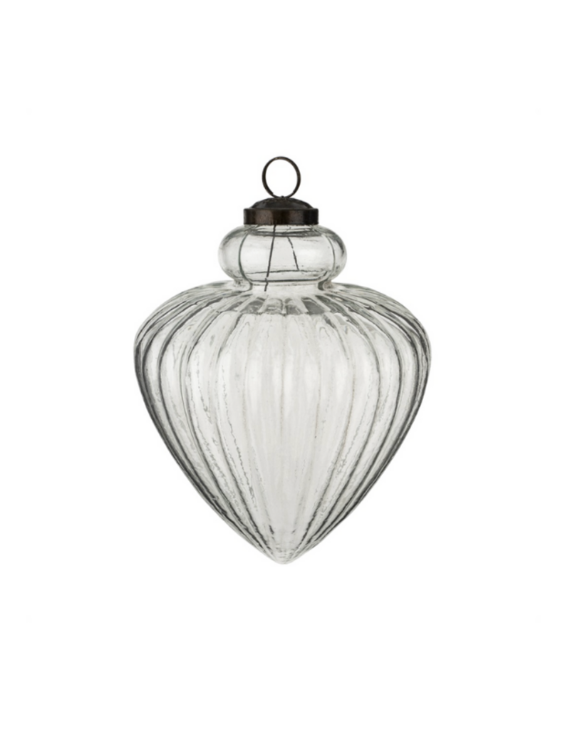 Indaba Trading Giant Glass Teardrop Ornament Clear Large