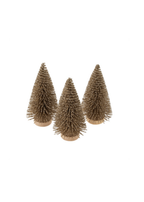 Indaba Trading Mini Champagne Sparkle Bottle Brush Tree