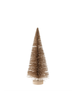 Indaba Trading Tall Pale Gold Sparkle Bottle Brush Tree Small