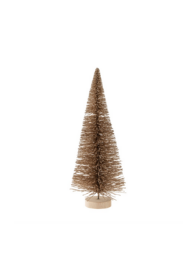Indaba Trading Tall Pale Gold Sparkle Bottle Brush Tree Small
