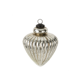 Indaba Trading Giant Glass Teardrop Ornament Silver Large