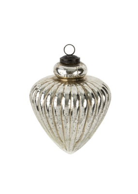 Indaba Trading Giant Glass Teardrop Ornament Silver Large