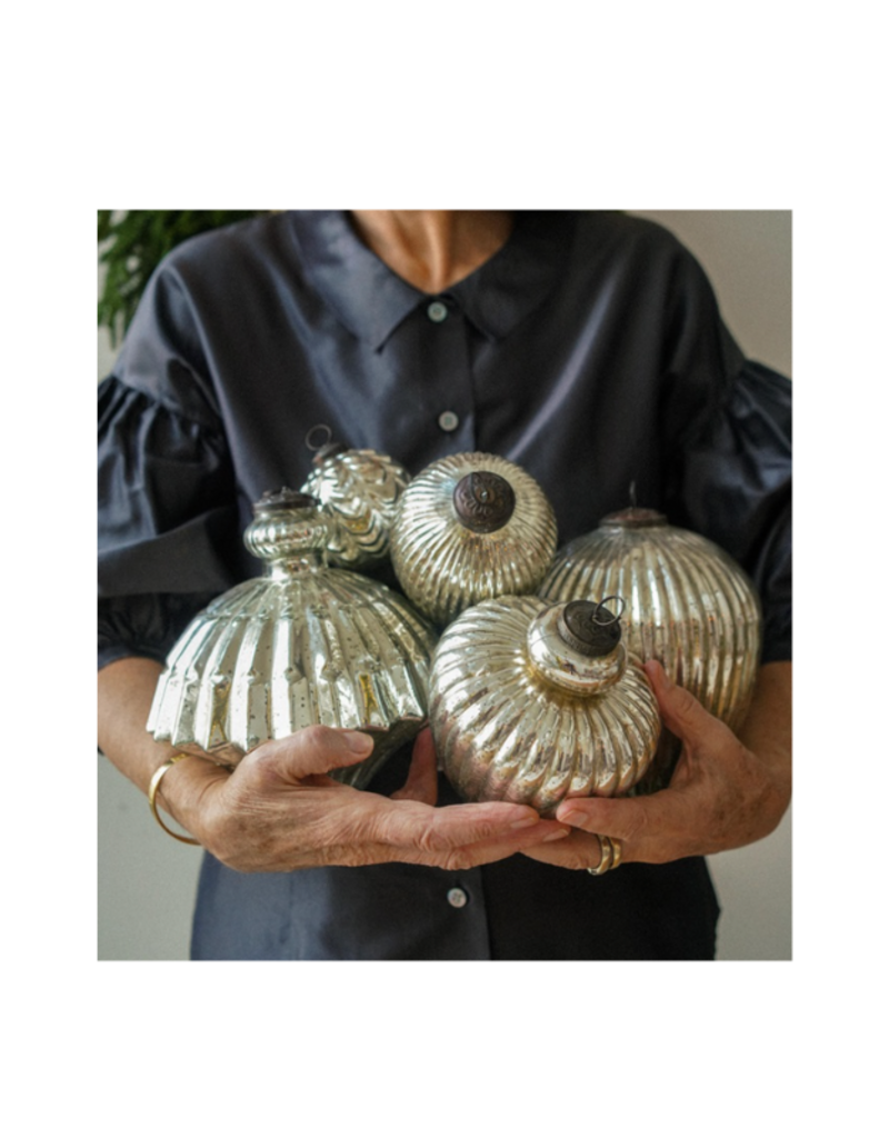 Indaba Trading Giant Glass Teardrop Ornament Silver Large