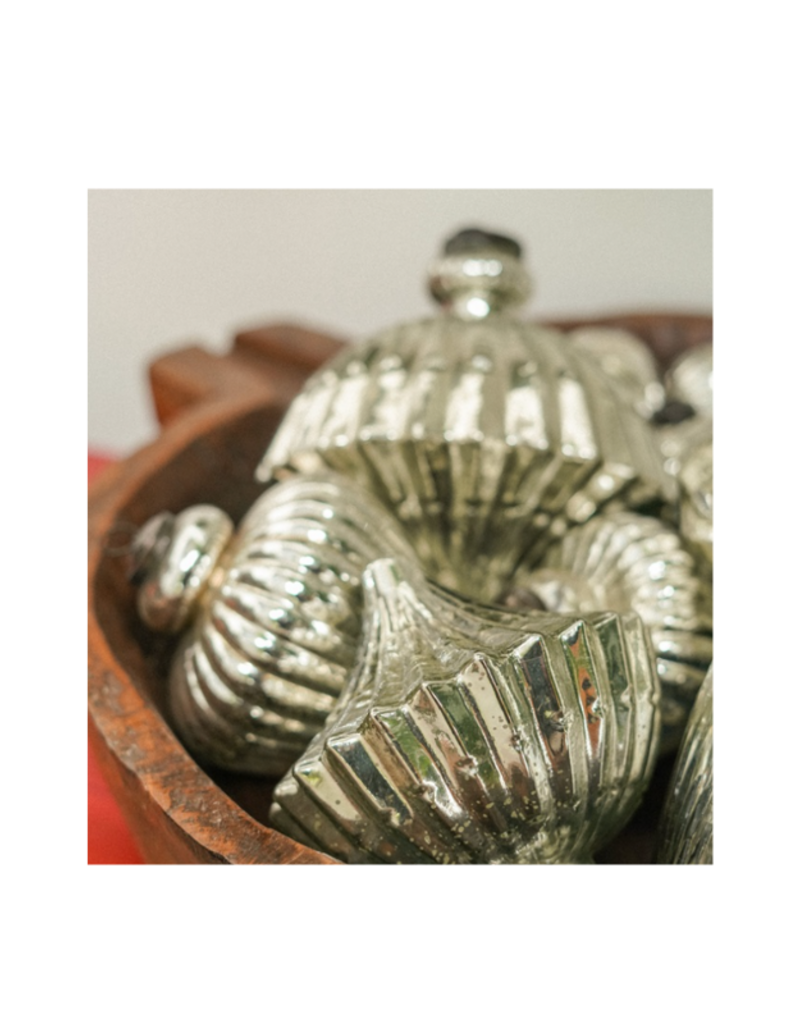 Indaba Trading Giant Glass Teardrop Ornament Silver Large