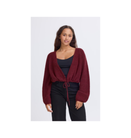 ICHI Kamara Cardigan in Maroon by ICHI