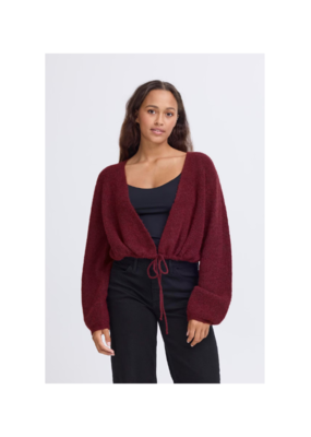 ICHI Kamara Cardigan in Maroon by ICHI