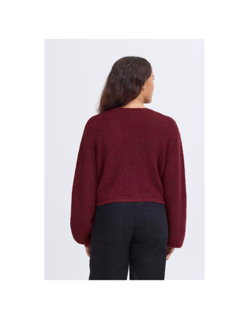 ICHI Kamara Cardigan in Maroon by ICHI