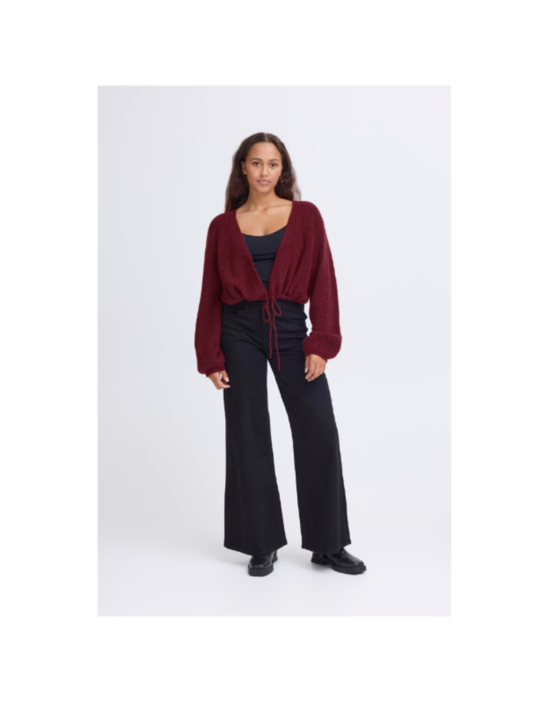 ICHI Kamara Cardigan in Maroon by ICHI