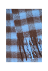 ICHI Manuella Scarf in Blue & Brown Plaid by ICHI